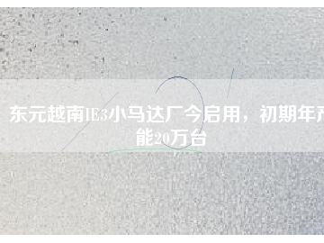 東元越南IE3小馬達廠今啟用，初期年產(chǎn)能20萬臺