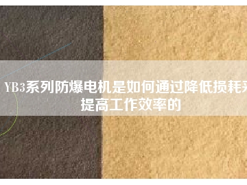YB3系列防爆電機是如何通過降低損耗來提高工作效率的