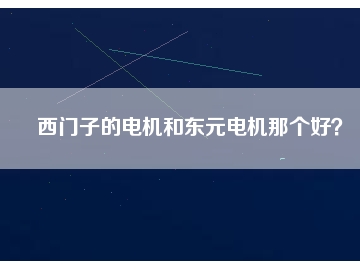 西門子的電機(jī)和東元電機(jī)那個(gè)好？