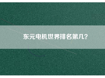 東元電機世界排名第幾？