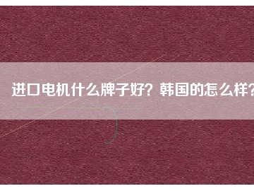 進(jìn)口電機(jī)什么牌子好？韓國的怎么樣？