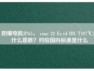 防爆電機IP65， zone 22 Ex td IIIC T197℃是什么意思？對應國內標準是什么