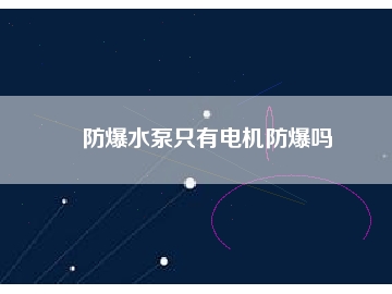 防爆水泵只有電機防爆嗎