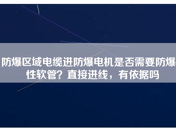 防爆區(qū)域電纜進防爆電機是否需要防爆撓性軟管？直接進線，有依據(jù)嗎
