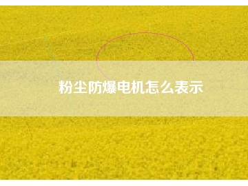 粉塵防爆電機怎么表示