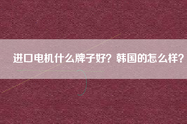 進(jìn)口電機(jī)什么牌子好？韓國的怎么樣？