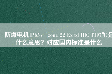 防爆電機(jī)IP65， zone 22 Ex td IIIC T197℃是什么意思？對(duì)應(yīng)國(guó)內(nèi)標(biāo)準(zhǔn)是什么