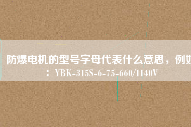 防爆電機(jī)的型號(hào)字母代表什么意思，例如：YBK-315S-6-75-660/1140V