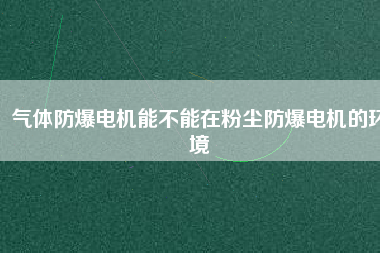 氣體防爆電機能不能在粉塵防爆電機的環(huán)境 氣體防爆電機能不能在粉塵防爆電機的環(huán)境