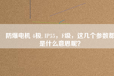 防爆電機 4極, IP55，F(xiàn)級，這幾個參數(shù)都是什么意思呢？