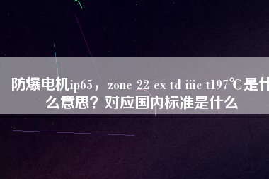 防爆電機ip65，zone 22 ex td iiic t197℃是什么意思？對應國內(nèi)標準是什么