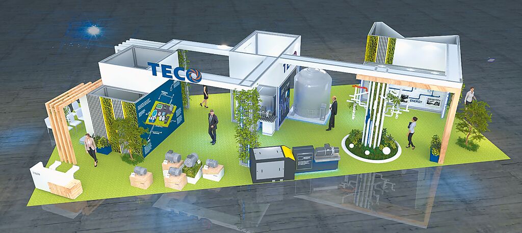 東元集團以「綠色智慧工廠」為主軸，參加2023年臺北自動化大展。圖／東元提供